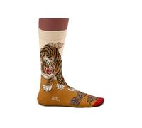 Sock Affairs - Calze con Tatuaggio Tigre Giapponese, marrone, 36-40