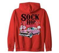 Sock Hop 50s Classic Car Rockabilly 1950s Dance Party Retro Felpa con Cappuccio