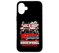 Sock Hop Rock and Roll Fabulous Fifties Rockabilly Greaser Custodia per iPhone 16 Plus