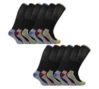 Sock Snob Calzini da lavoro lunghi, in bambù, traspiranti, imbottiti, al ginocchio, con tallone e punta rinforzati, Confezione da 12, 39-45