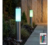 Sockelleuchte Esterno Stehleuchte LED Con Telecomando Dimmer RGB Argento 2er Set