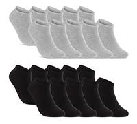 sockenkauf24 10 | 20 | 30 Paia Calzini Corti Uomo Donna Calze Corte Nero Bianco Grigio Cotone (10x Nero + 10x Grigio 43-46)