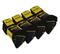 sockenkauf24 10 o 20 Paia Calze Lavoro Uomo WORK per Scarpe Antinfortunistica Rinforzate Cotone Traspirante (43-46 20 Paia Nero)