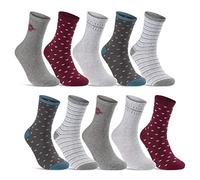 sockenkauf24 10 Paia Calze Donna Cotone Motivi Fantasia Strisce Puntini Cuori Multicolore 34974/1 (35-38)