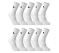 sockenkauf24 10 Paia Calze Sportive Calze da Tennis Calze da Lavoro Uomo Donna Cotone i1R (Bianco 43-46)
