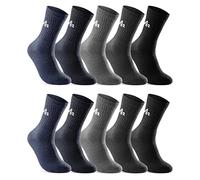 sockenkauf24 10 Paia Calze Sportive Calze da Tennis Calze da Lavoro Uomo Donna Cotone i1R (Mix Di Colori 43-46)