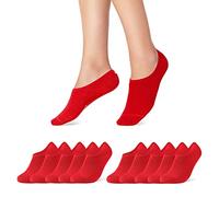 sockenkauf24 10 Paia Calzini Corti Uomo Calze Fantasmini Cotone 16805 (43-46 Rosso Bianco)