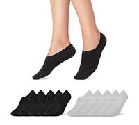 sockenkauf24 10 Paia Calzini Corti Uomo Calze Fantasmini Cotone 16805 (47-50 Nero Grigio)