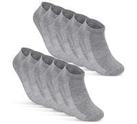 sockenkauf24 10 Paia Calzini Corti Uomo Donna Calze Corte Sneaker Traspiranti con Mesh Cotone 16510 (35-38 Grigio)