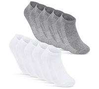 sockenkauf24 10 Paia Calzini Corti Uomo Donna Calze Corte Sneaker Traspiranti con Mesh Cotone 16510 (43-46 Grigio+Bianco)