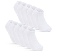 sockenkauf24 10 Paia Calzini Corti Uomo Donna Calze Corte Sneaker Traspiranti con Mesh Cotone 16510 (35-38 Bianco)