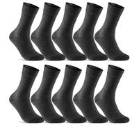 sockenkauf24 10 Paia di Calze Uomo Donna Calzini Lunghi Business Comode Cotone Traspiranti (Antracite 39-42)