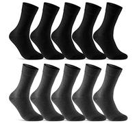 sockenkauf24 10 Paia di Calze Uomo Donna Calzini Lunghi Business Comode Cotone Traspiranti (Nero Antracite 47-50)