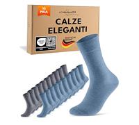 sockenkauf24 10 Paia di Calze Uomo Donna Calzini Lunghi Business Cotone Traspiranti Comode (Blu 43-46)