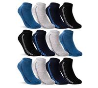 sockenkauf24 12 Paia Calzini Corti Uomo Calze Corte 47-50 Estivi Cotone Traspiranti Multicolore