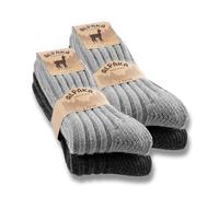 sockenkauf24 4 Paia di Calzini in Alpaca Uomo Donna Calze di Lana Invernali Caldi 20900 (Antracite Grigio 43-46)