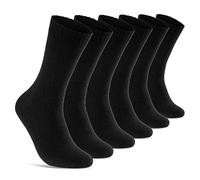 sockenkauf24 6 | 12 | 24 Paia Calze TERMICHE da Donna & Uomo In Spugna Nero Cotone con Elastico Confortevole (43-46, 6 paia | Nero)