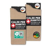 sockenkauf24 6 Paia Calze Diabetici senza Elastico 97% Cotone senza Cucitura Uomo & Donna (47-50 Beige)