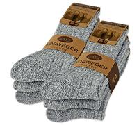 sockenkauf24 6 Paia Calze Norvegesi con Lana Uomo Donna Nero Grigio Antracite Calze invernali (39-42, 6 Paia | Grigio)