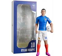 Megableu - Figura FFF Killian Mbappé # 10-20 cm - Grande figura realistica e articolata 10 punti - Licenza ufficiale della squadra francese - Giocattolo calcio con palloncino - Idea regalo Fan Blus