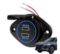 Socket di ricarica USB - Porta USB CAR, Outlet di alimentazione | Doppio socket di ricarica rapida con indicatore a LED, caricabatterie impermeabili per auto da 12 V/24 V barche motociclistiche Ideale