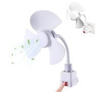 Socket Fan Kit with Plug Adapter - Mini Quiet Electric Fan with Flexible Gooseneck Plug and Light Bulb Base For Home Kitchen, Dormitory, Office (1Pcs)