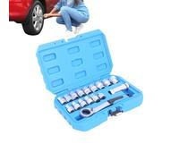 Socket Ra17 Piece Tools - 11.02×7.09×2.36 Inches | Mechanic Tool Set | Drive Sotchet,Repair Spanner With Bit | Vehicle Socket Wrench | For Car Home Vehicle Factory Mechanics Bike Automotive Workshop