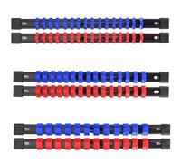 Socket Rails - Organizzatori di supporto per zoccolo | Socket Clip Rail Rack ABS Socket Organizer 6 PC porta presa di azionamento, 1/4" x 32 clip, 3/8" x 30 clip, 1/2" x 24 clip