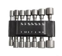 Socket Set 9Pcs 5-13mm Quick Change Hex Shank(14pcs) | 9-piece set, 5-13mm sizes, quick-change hex shank, fits standard chucks, per ideal for fast swaps