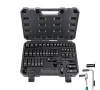 Socket Set - Alloy Steel Drive Wrench | 3/8 Drive Socket Sets | Auto Repair Ratchet Set Of 47| Kit With Bits Metric 72 Teeth Ratchet Wrench For Home Plumbing Work Motorcycle Construction Site