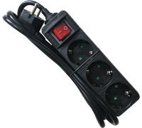 SOCKET STRIP 3S PVC 1.5M BK ECO - 16A/3680W NEW