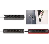 Brennenstuhl Ecolor Ciabatta elettrica a 4 prese con presa di ricarica USB (presa con 2 x caricatore USB, interruttore e cavo da 1,5 m) bianco/nero