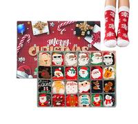 Socks Advent Calendar 2025, 24 Pairs Christmas Socks Advent Calendar,Xmas Holiday Countdowncalendar Gifts With Cute Pattern Christmas Socks for Xmas Stocking Gifts (D (24 pairs))