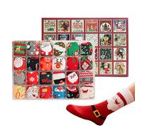 Socks Advent Christmas Calendar, 24 Day Holiday Countdown Gift Box with 12 Pairs of Winter Crew Socks, Festive Surprise Calendar for Women, Men, Adults, and Teens, Holiday Season Celebration