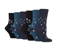 Sockshop - 6 paia di calzini da donna in cotone, impugnatura delicata, taglia 4-8, SOLRH271, 4-8