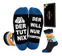 SockWaddles Calzini Divertenti da Uomo con Scritte, Vuole Solo Andare in Campeggio - Idea Regalo per Uomini, Campeggiatori per Natale, Compleanno, Festa del Papà
