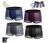 SOCLING Bamboo Fiber Boxer Briefs,Boxer in Fibra di bambù,Boxers bambù,Boxer da Uomo in Fibra di bambù,Boxer Bamboo Uomo,Biancheria Intima da Uomo in Nylon Traspirante