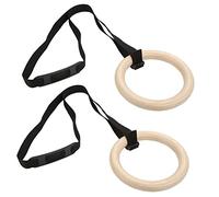 Socobeta 2PCS Anelli per Ginnastica capacità di 330 Libbre Anelli per Trazioni Anelli per Ginnastica in Legno con Cinturini con Fibbia Regolabili per Allenamento in Palestra a Casa