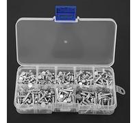Socobeta 400 Pezzi 4 Mm-16 Mm di Lunghezza Strumento di Assortimento in Alluminio a Testa Piatta Rivet M3 Rivetti per la Produzione Industriale