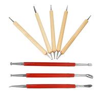 Socobeta 8 Pezzi di Cuoio per Cereali in Pelle Stilus Stylus Giofori Set per la Forma di Cera Intagliata in Pelle Clay PMC