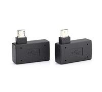 Socobeta Adattatore per Host OTG USB 2.0 a 90 Gradi 2 Porte Femmina a Maschio Micro OTG Porta di Alimentazione a 90 Gradi a Sinistra 90 ad Angolo Destro
