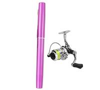 Socobeta Canna da Pesca Tascabile con Mulinello da Spinning, Mini Penna Ultra Compatta e Mulinello Combinati per la Pesca Sul Ghiaccio in Mare e Fiume (Viola)