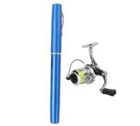Socobeta Canna da Pesca Tascabile con Mulinello da Spinning, Mini Penna Ultra Compatta e Mulinello Combinati per la Pesca Sul Ghiaccio in Mare e Fiume (Blu)
