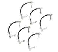 Socobeta Cavo Patch Flessibile per Chitarra da 6 Pezzi per una qualità del Suono Chiara per Chitarra Elettrica, Basso, Tastiera da 15 Cm (Argento a testa piatta)