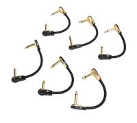 Socobeta Cavo Patch Flessibile per Chitarra da 6 Pezzi per una qualità del Suono Chiara per Chitarra Elettrica, Basso, Tastiera da 15 Cm (Oro a testa piatta)
