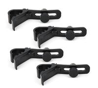 Socobeta Clamp/Holder di Fissaggio per Microfono per Batteria Comodo Morsetto per Batteria con Regolazione in Altezza Metallo Nero+ABS 4,6 X 0,9 X 1,8 Pollici 4 Pezzi Scena applicabile: Spettacoli