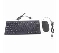 Socobeta Combinazione Tastiera e Mouse USB Cablati, Tastiera Ergonomica Compatta con Cavo da 130 Cm per PC Laptop Ufficio Lavoro Intrattenimento (nera)