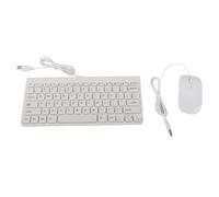 Socobeta Combinazione Tastiera e Mouse USB Cablati, Tastiera Ergonomica Compatta con Cavo da 130 Cm per PC Laptop Ufficio Lavoro Intrattenimento (Bianco)