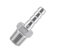 Socobeta Connettore per Tubo Flessibile Barbino in Acciaio Inossidabile Fine Fined Tambuini Barb per Tubo di Combustibile d'Aria (1/4 ''*8mm)