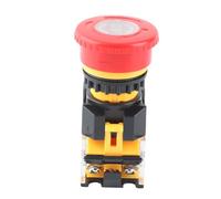 Socobeta Durevole Interruttore a Pulsante di Emergenza Autobloccante Rosso da 22 Mm per il Controllo Remoto Nei Circuiti Elettrici, Interruttore di Ricambio Affidabile per i Dispositivi di Avviamento